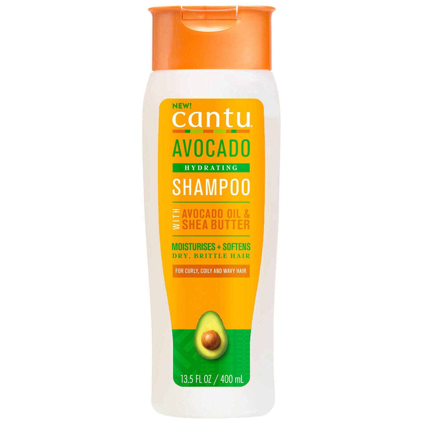 CANTU Avocado Hydrating Shampoo with Avacado Oil & Shea Butter for Curls, Coils and Wavy Hair - 400ml
