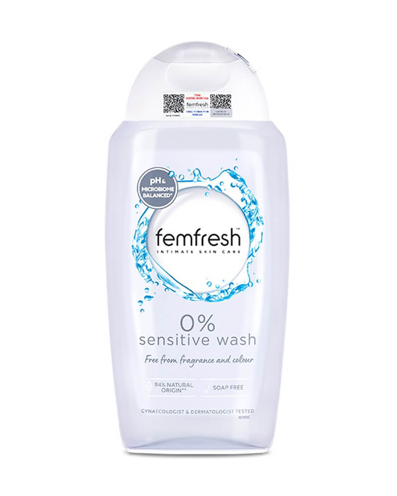 FEMFRESH 0% Sensitive Intimate Wash | Free from soap, fragrance or colour - 250 ml
