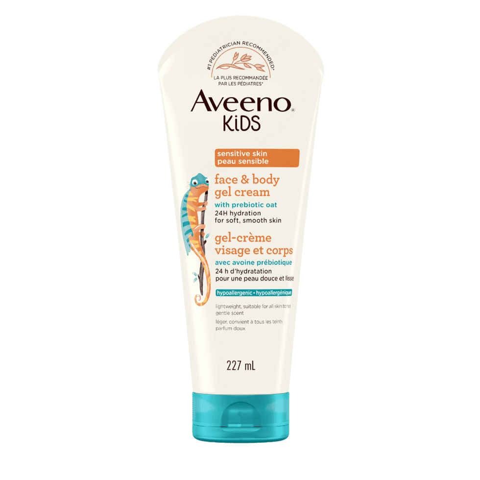 AVEENO KIDS Sensitive Skin Face & Body Gel Cream| With Prebiotic Oat, 24 Hour Hydration for Soft Skin, Lightweight -227 ml