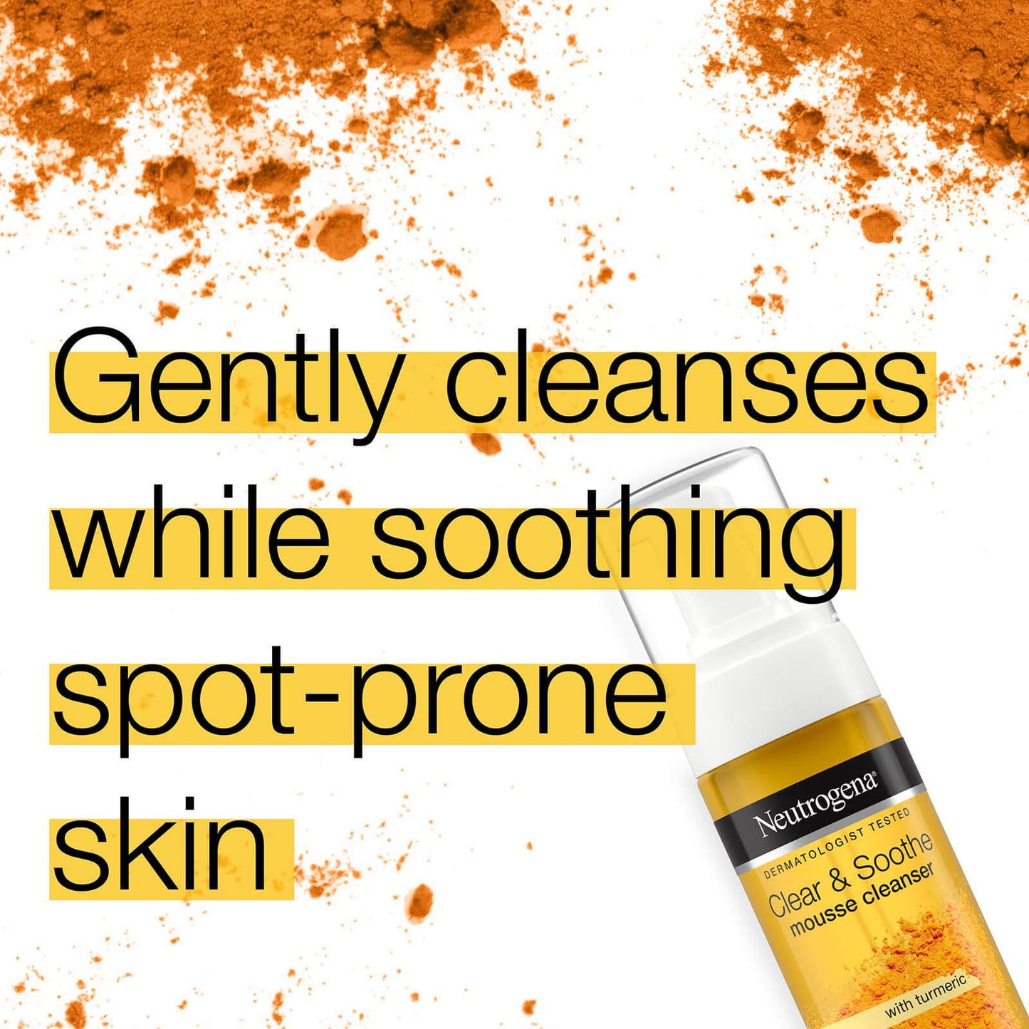 NEUTROGENA Clear & Soothe Mousse Cleanser with Turmeric - 150 ml - Made in Greece