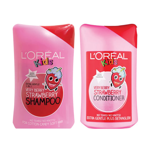 LOREALS Kids Extra Gentle 2 in 1 Very Berry Stawberry Shampoo & Conditioner - 250ml - Made in France