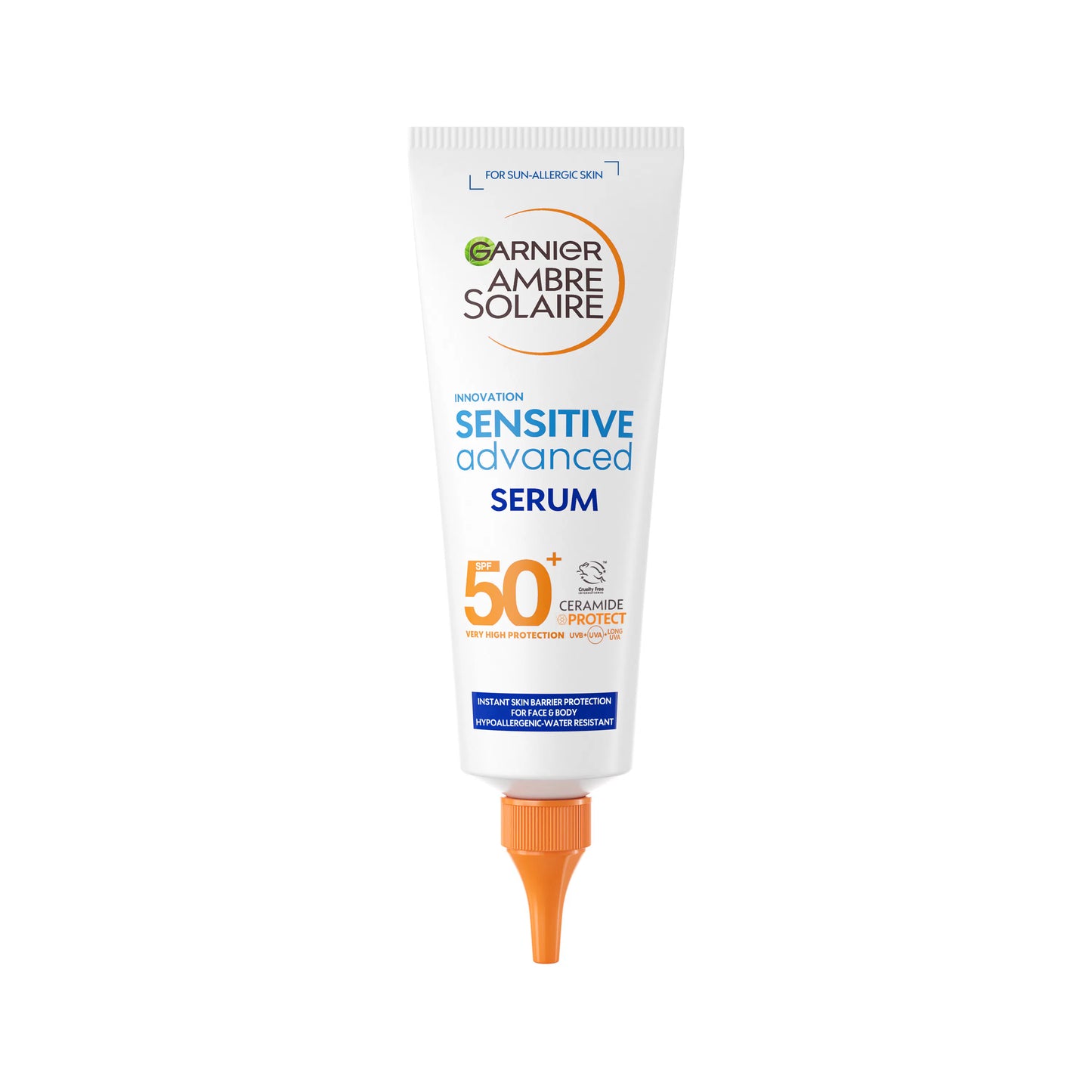 GARNIER AMBRE SOLAIRE Sensitive Advanced Serum for Face & Body, with SPF 50+ - 125 ml