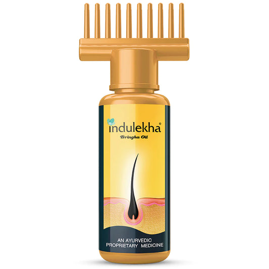 Indulekha Bringha Oil, Reduces Hair Fall And Grows New Hair, Ayurvedic Oil, Free From Parabens, Sulphates, Silicones & Synthetic Dyes 50ml