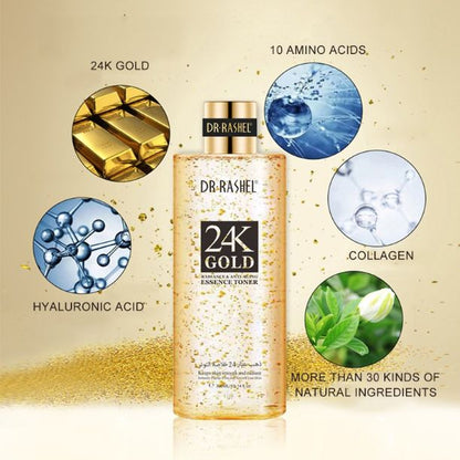 DR. RASHEL 24K Gold Radiance & Anti-Aging Essence Toner - 300 ml