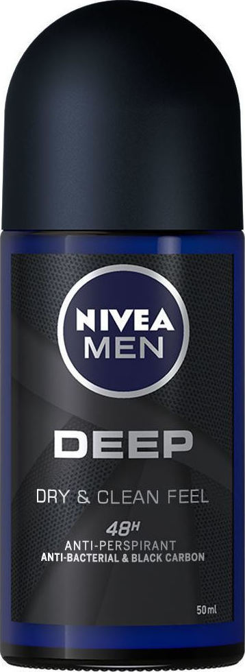 NIVEA MEN Deep Anti-Perspirant Roll-on, Deep Dry & Clean Feel 48 H -50 ml