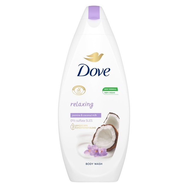 DOVE Relaxing Body Wash Jasmine Petals and Coconut Milk | 0% Sulphate, SLES Free - 500 ml