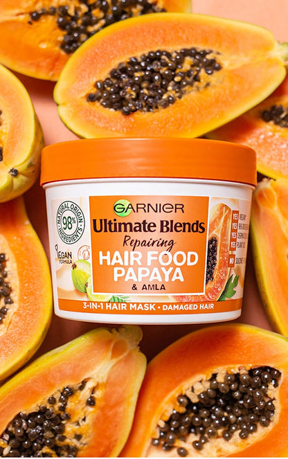 GARNIER Ultimate Blends Repairing Papaya & Amla Hair Food Set - Shampoo / Conditioner / Hair Mask