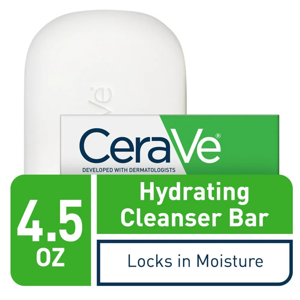 CERAVE Hydrating Cleansing Bar |For Normal to Dry Skin, Locks with moisture- 128 g.