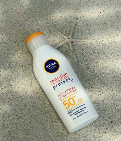 NIVEA SUN Sensitive Immediate Protect Sun Lotion SPF 30 | Soothes Sensitive Skin - 200 ml