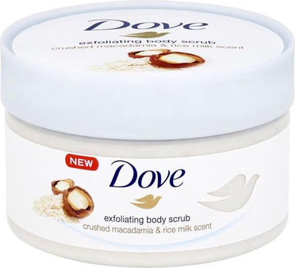 Dove Exfoliating Crushed Macadamia & Rice Milk Body Scrub - 225g