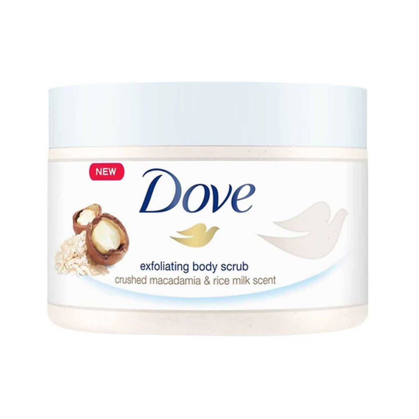 Dove Exfoliating Crushed Macadamia & Rice Milk Body Scrub - 225g
