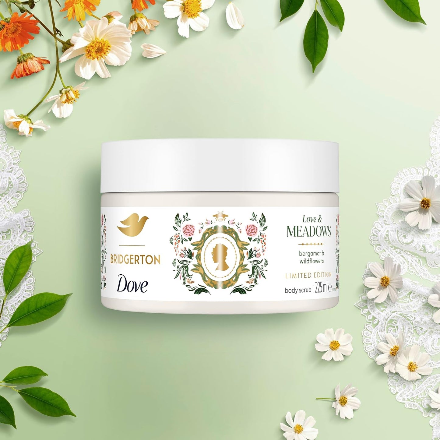 Dove Exfoliating Love & Meadows Bergamot & Wildflowers Body Scrub - 225g