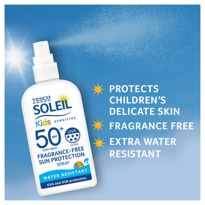 Tesco Soleil Kids Sensitive Fragrance-Free Sun Protection Spray SPF50+ 200ml