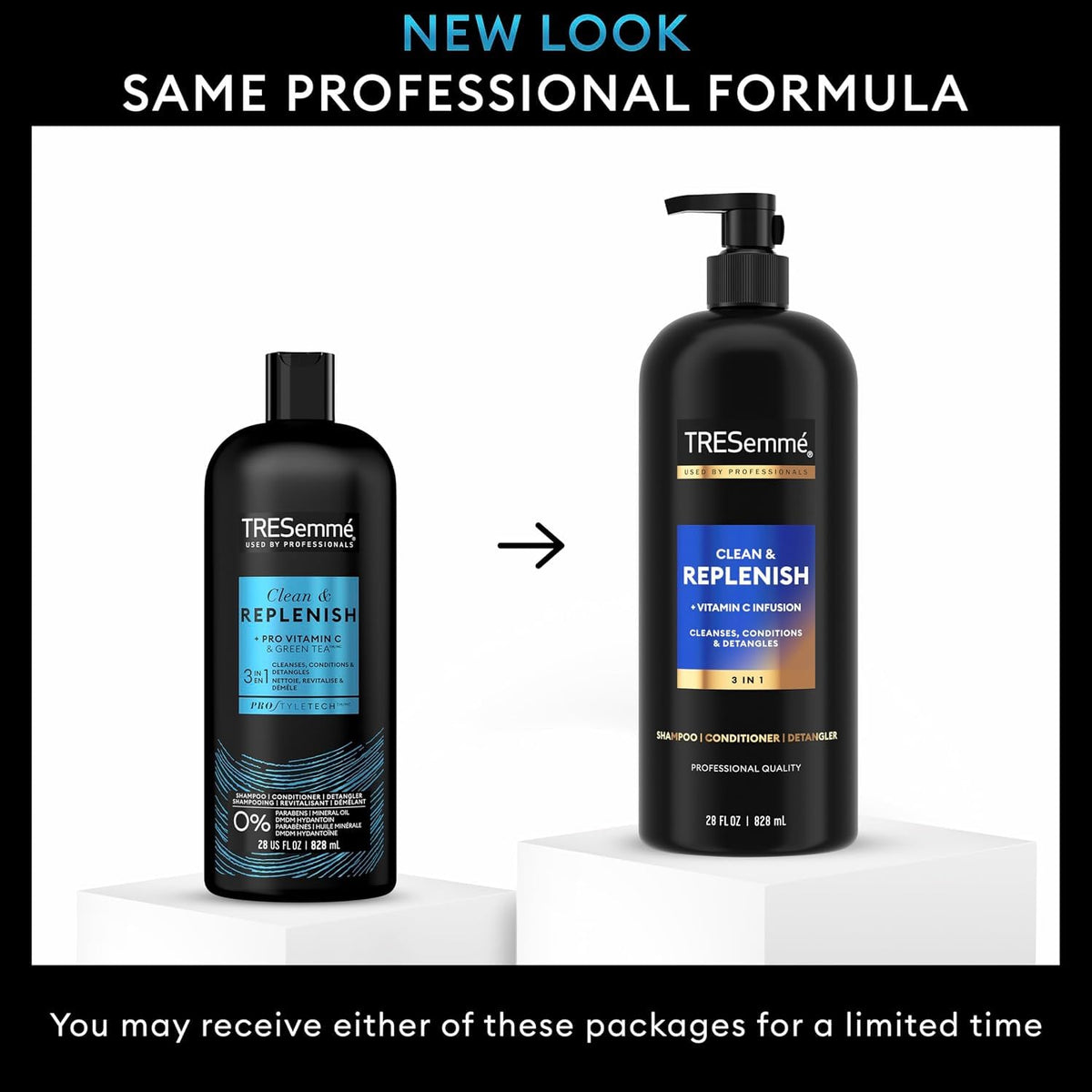 TRESemme Clean & Replenish 3-in-1 Shampoo, Conditioner & Detangler 828ml