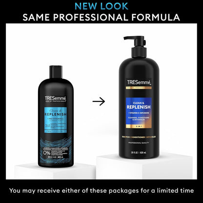 TRESemme Clean & Replenish 3-in-1 Shampoo, Conditioner & Detangler 828ml