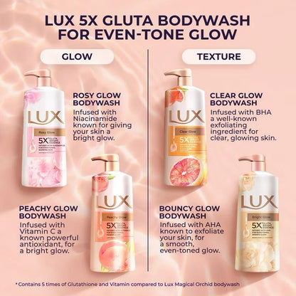 Lux Rosy Glow Soft Rose Fragranced Body Wash 450ml