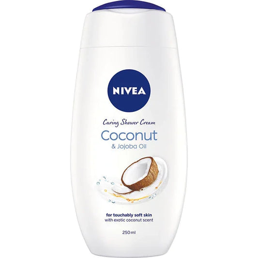 NIVEA Caring Shower Cream Coconut & Jojoba Oil - Soft Skin - 250ml - Made in Germany