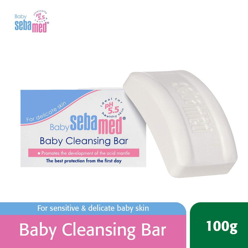 SEBAMED Baby Cleansing Bar |Ph 5.5, With Panthenol, No tears & Soap Free bar, For Delicate skin - 100 g