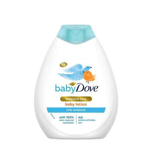 BABY DOVE Rich Moisture Lotion - Sensitive Care, Natural, No Parabens, 400 ml