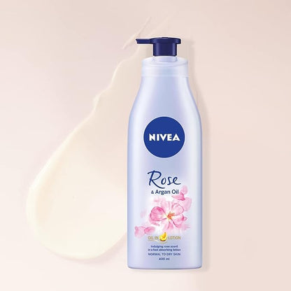 NIVEA Oil in Lotion with Rose & Argan Oil for Normal to Dry Skin - 400ml