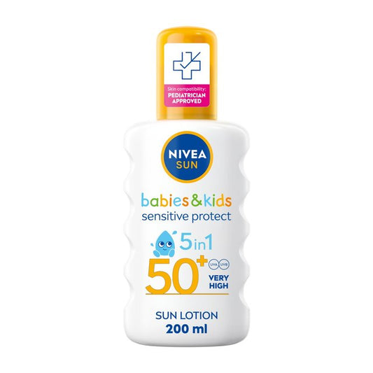 NIVEA Sun Babies & Kids Sensitive Protect Spray, 50+ Sun Protection Factor - 200 ml