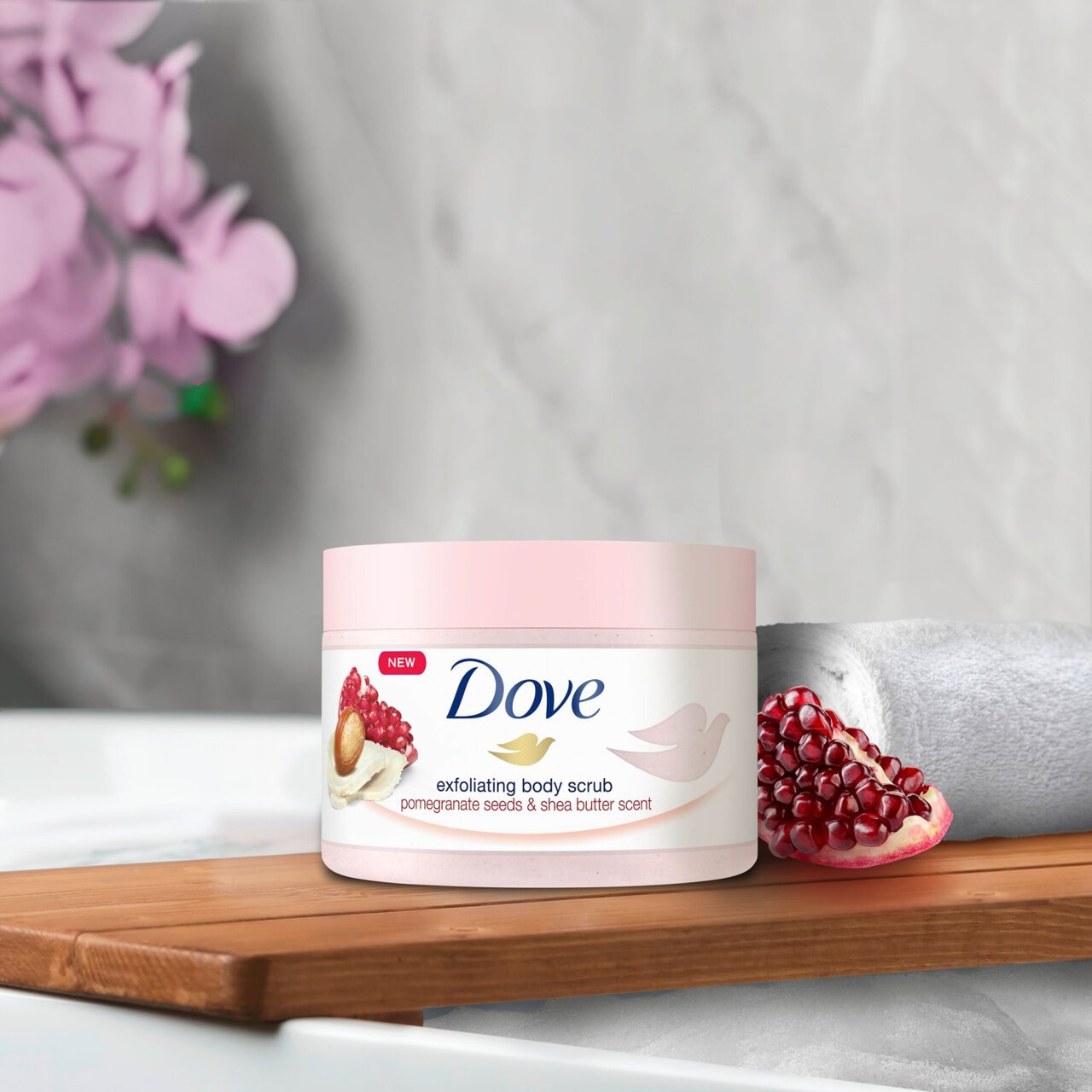 Dove Exfoliating Pomegranate Seeds and Shea Butter Body Scrub - 228g