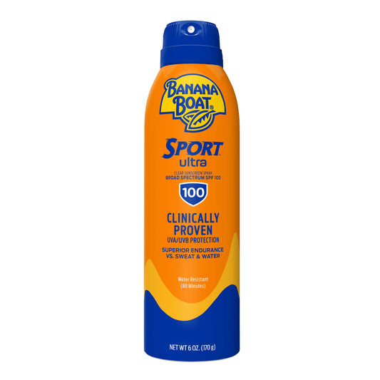 BANANA BOAT Sport Ultra SPF 100 Sunscreen Spray, 6oz | High SPF & Water Resistant - 170 g