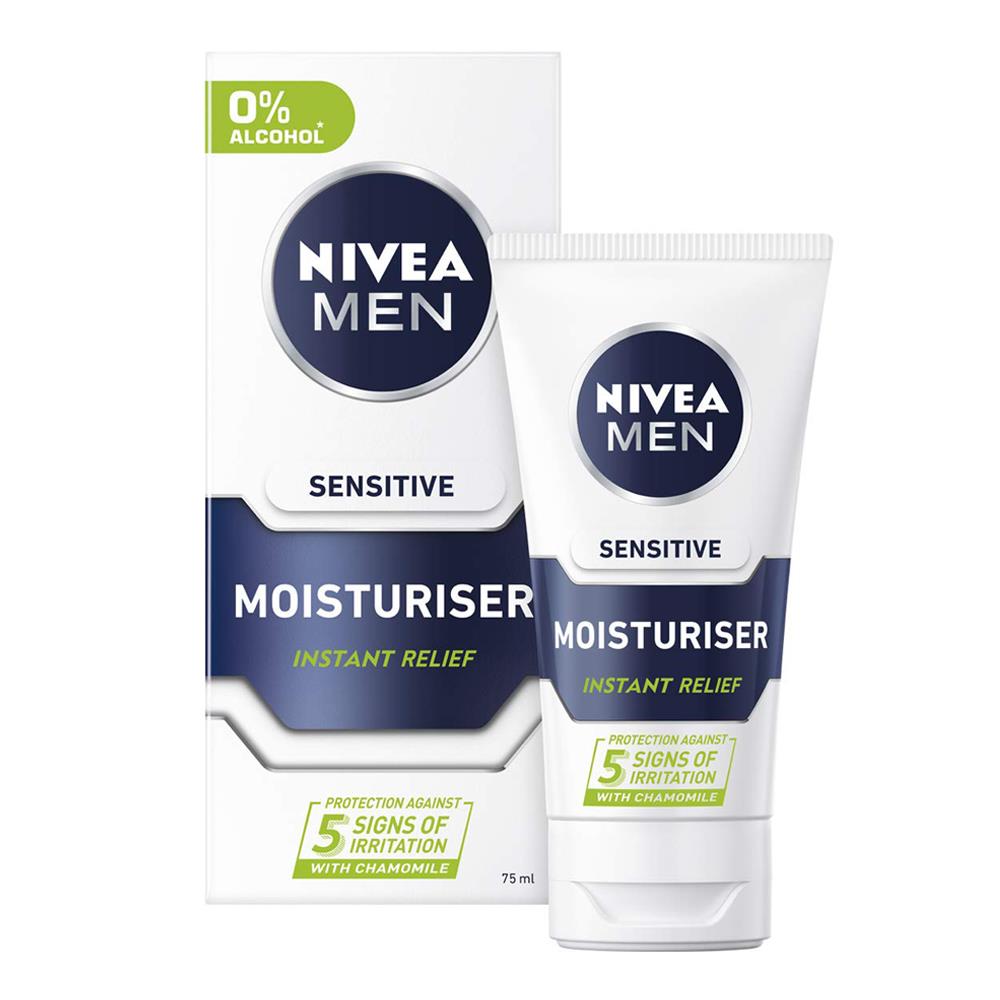 NIVEA MEN Sensitive Protective Face Moisturizer Cream with SPF 15 - 75 ml