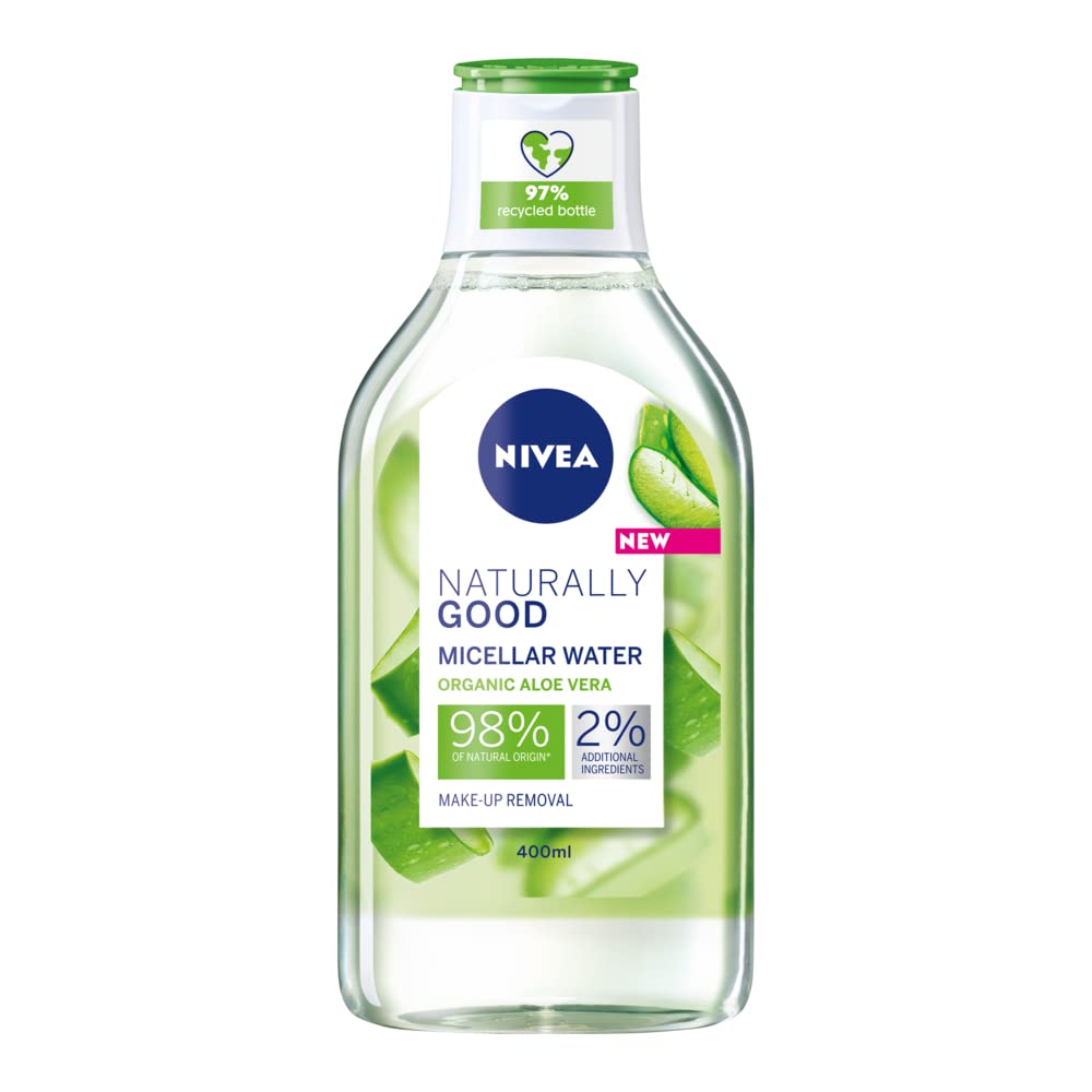 NIVEA Naturally God Miscellar Water with Organic Aloe Vera Makeup Remover - 400ml