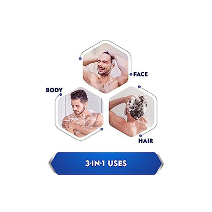 NIVEA Men Energy 3 in 1 Shower Gel with Energizing & Mint Extract - 250ml