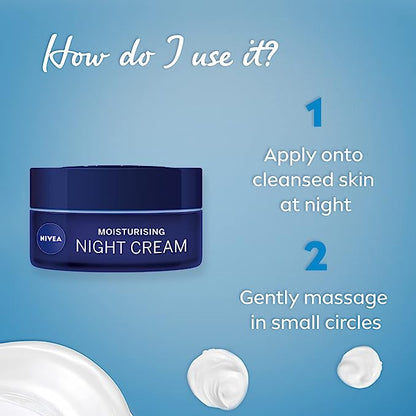 NIVEA Moisturizing Night Cream 24H Moisture + Regeneration with Vitamin E - 50ml