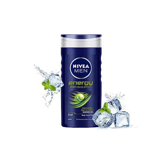 NIVEA Men Energy 3 in 1 Shower Gel with Energizing & Mint Extract - 250ml