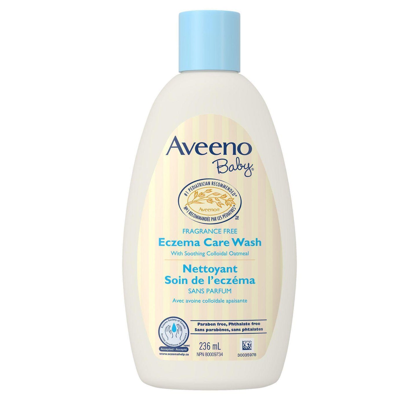 AVEENO BABY Eczema Care Wash With Colloidal Oatmeal for Extra Dry Skin | Tear Free & Unscented - 236 ml