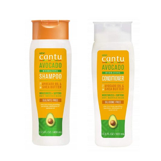 CANTU Avocado Hydrating Shampoo & Conditioner with Avacado Oil & Shea Butter for Curls, Coils and Wavy Hair - 400ml