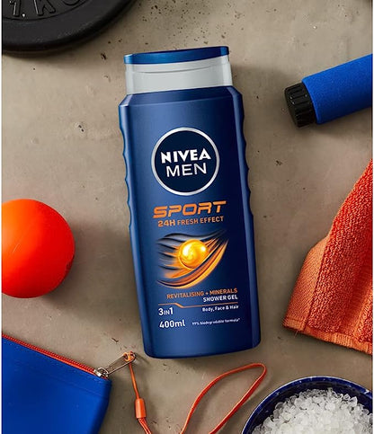 NIVEA Men Sport 3 in 1 Revitalizing with Minerals Shower Gel 400ml