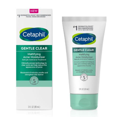 CETAPHIL Gentle Clear Mattifying Acne Moisturizer with Salicylic Acid Acne Treatment - 89ml