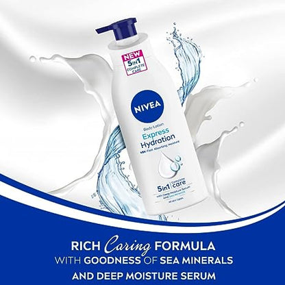 NIVEA 5 in 1 Express Hydration 48Hr Fast Absorbing Moisture Body Lotion - 400ml