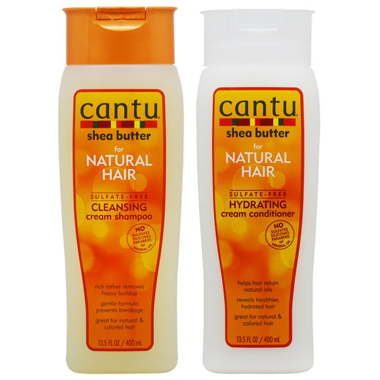 CANTU Shea Butter Cleansing Shampoo & Conditioner for Natural Hair - 400 ml