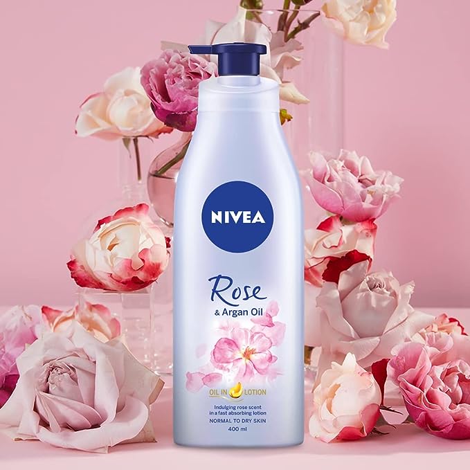 NIVEA Oil in Lotion with Rose & Argan Oil for Normal to Dry Skin - 400ml