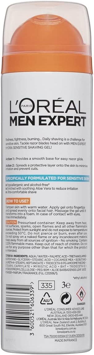 LOREAL Men Expert Hydra Sensitive Shaving Gel for Sensitive Skin - 200ml