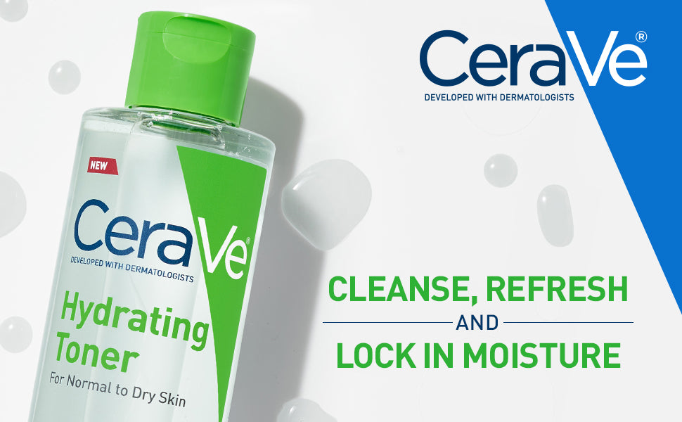 CERAVE Hydrating Toner for Face | Non-Alcoholic with Hyaluronic Acid, Niacinamide, and Ceramides for Sensitive Dry Skin, Fragrance-Free, Non Comedogenic  - 200 ml