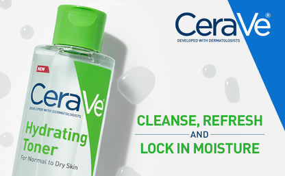 CERAVE Hydrating Toner for Face | Non-Alcoholic with Hyaluronic Acid, Niacinamide, and Ceramides for Sensitive Dry Skin, Fragrance-Free, Non Comedogenic  - 200 ml