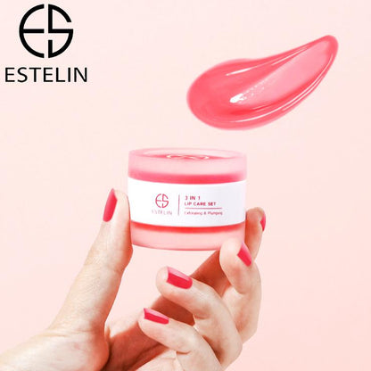 ESTELIN Peach Sugar Exfoliating and Hydrating 3 in 1 Lip Care Set