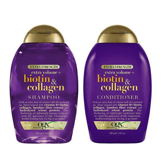 OGX Thick & Full + Biotin & Collagen Shampoo & Conditioner Set Sulfate Free - 385ml Each