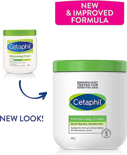 CETAPHIL Moisturizing Cream for Very Dry to Dry, Sensitive Skin - 550g