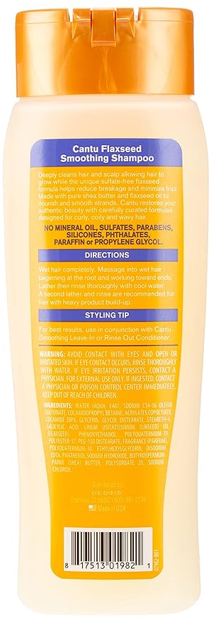 Cantu Flaxseed Sulfate-Free Exfoloating Shampoo with Flaxseed Oil & Shea Butter - 400ml