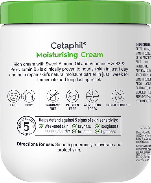 CETAPHIL Moisturizing Cream for Very Dry to Dry, Sensitive Skin - 550g