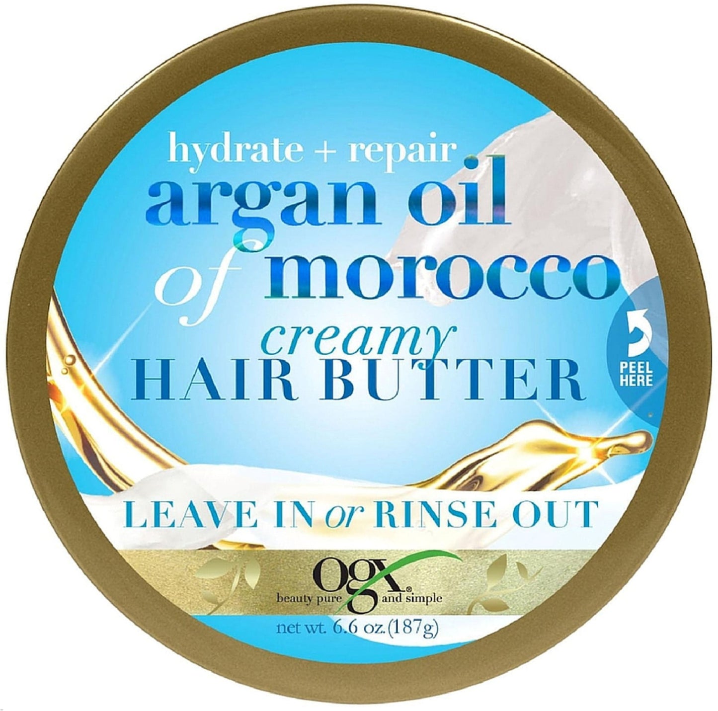 OGX Argan Oil Of Morocco Extra Strength Creamy Hair Butter Leave In or Rinse Out - 187g - Made in USA