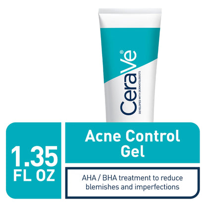 CERAVE Acne Control Gel With AHA & BHA | Clears Acne & Prevent New Breakouts - 40 ml