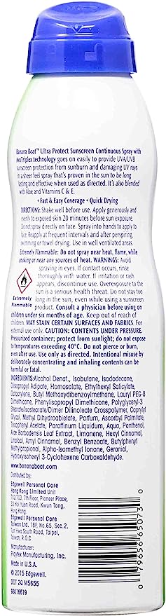 BANANA BOAT Clear Ultra Mist Ultra Protect PA++++ SPF 50 Sunscreen Spray - 170g